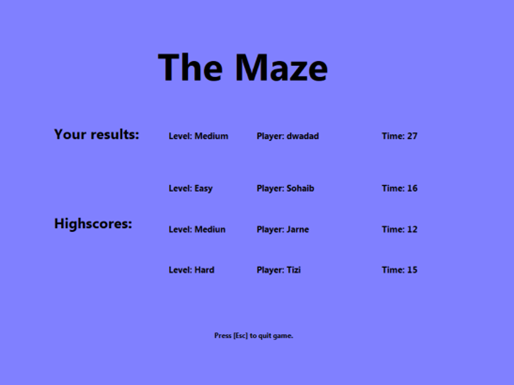 Maze game end